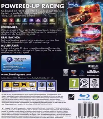 Blur (USA) (v1.02) (Disc) (Update) box cover back